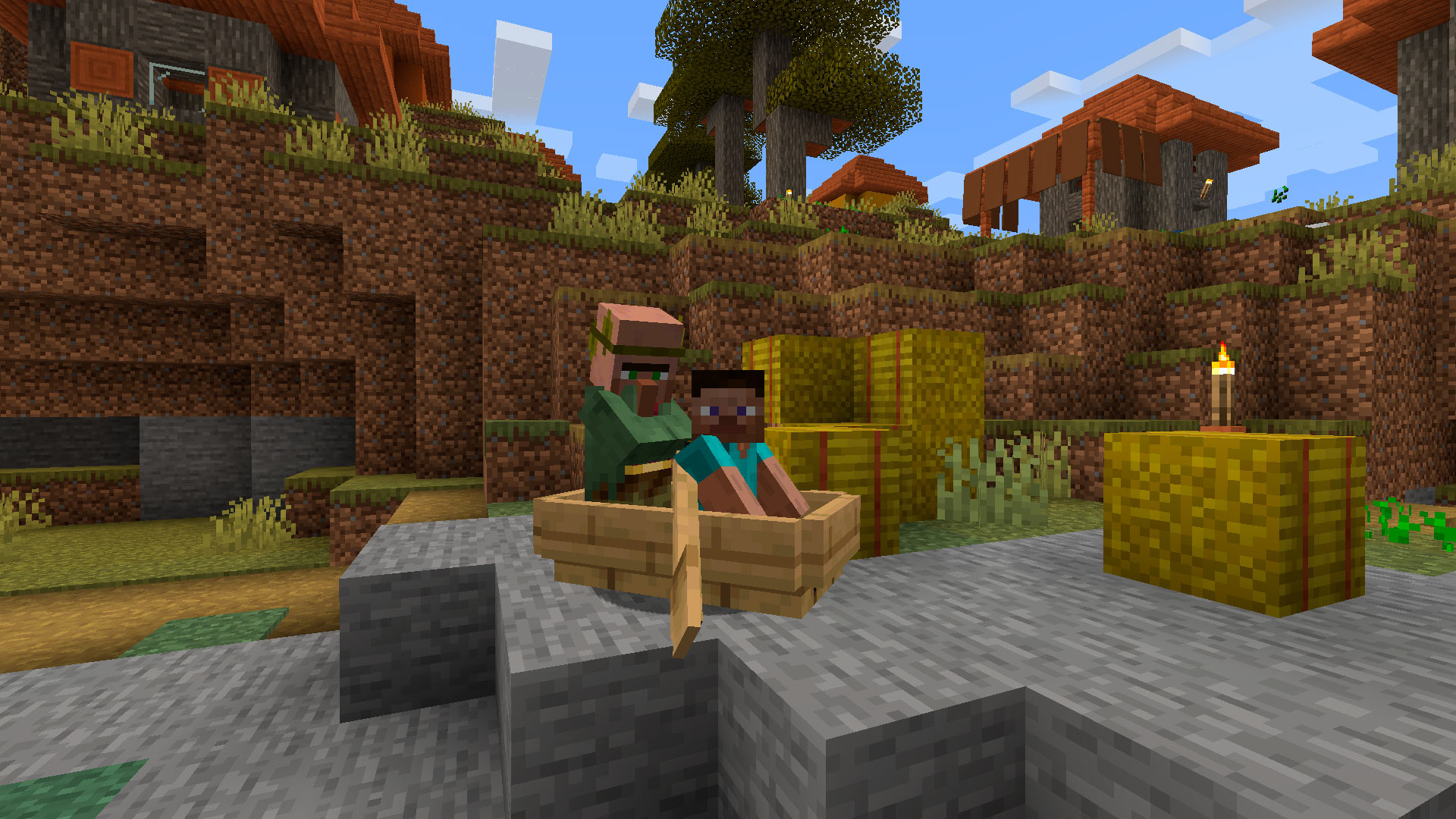 Transportar aldeano en Minecraft